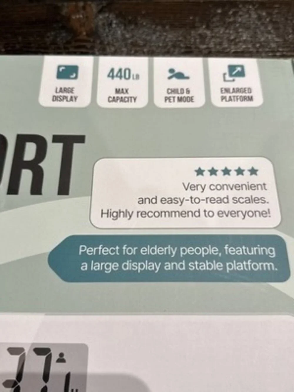 Digital Bathroom Scale for Body Weight Large Platform Display High Capacity